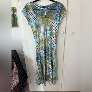 Komarov Midi summer floral polka dot dress